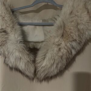 Luxurious Cream Fur Trim Wrap